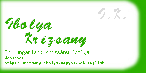 ibolya krizsany business card